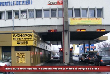 Trafic auto restricționat în această noapte și mâine la Porţile de Fier I
