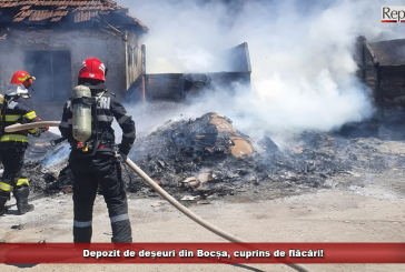 Depozit de deșeuri din Bocșa, cuprins de flăcări!