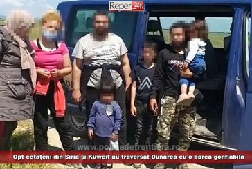 Opt cetățeni din Siria şi Kuweit au traversat Dunărea cu o barca gonflabilă