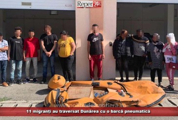 11 migranți au traversat Dunărea cu o barcă pneumatică